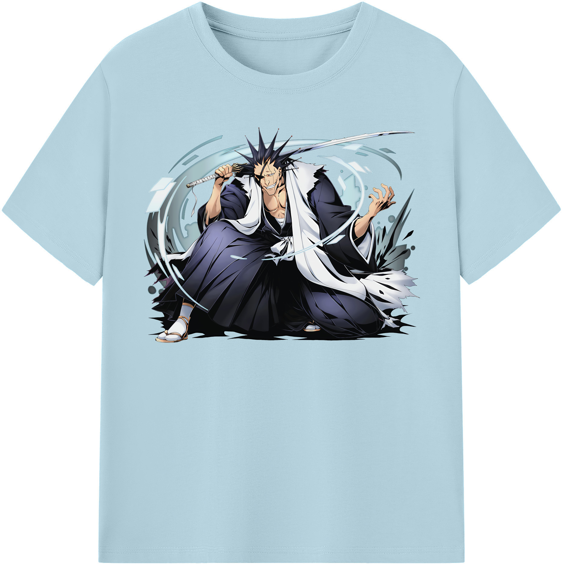 （画像用） ブリーチ ざらき けんぱち BLEACH Zaraki Kenpachi 綿100％半袖Tシャツ（フロントプリント）